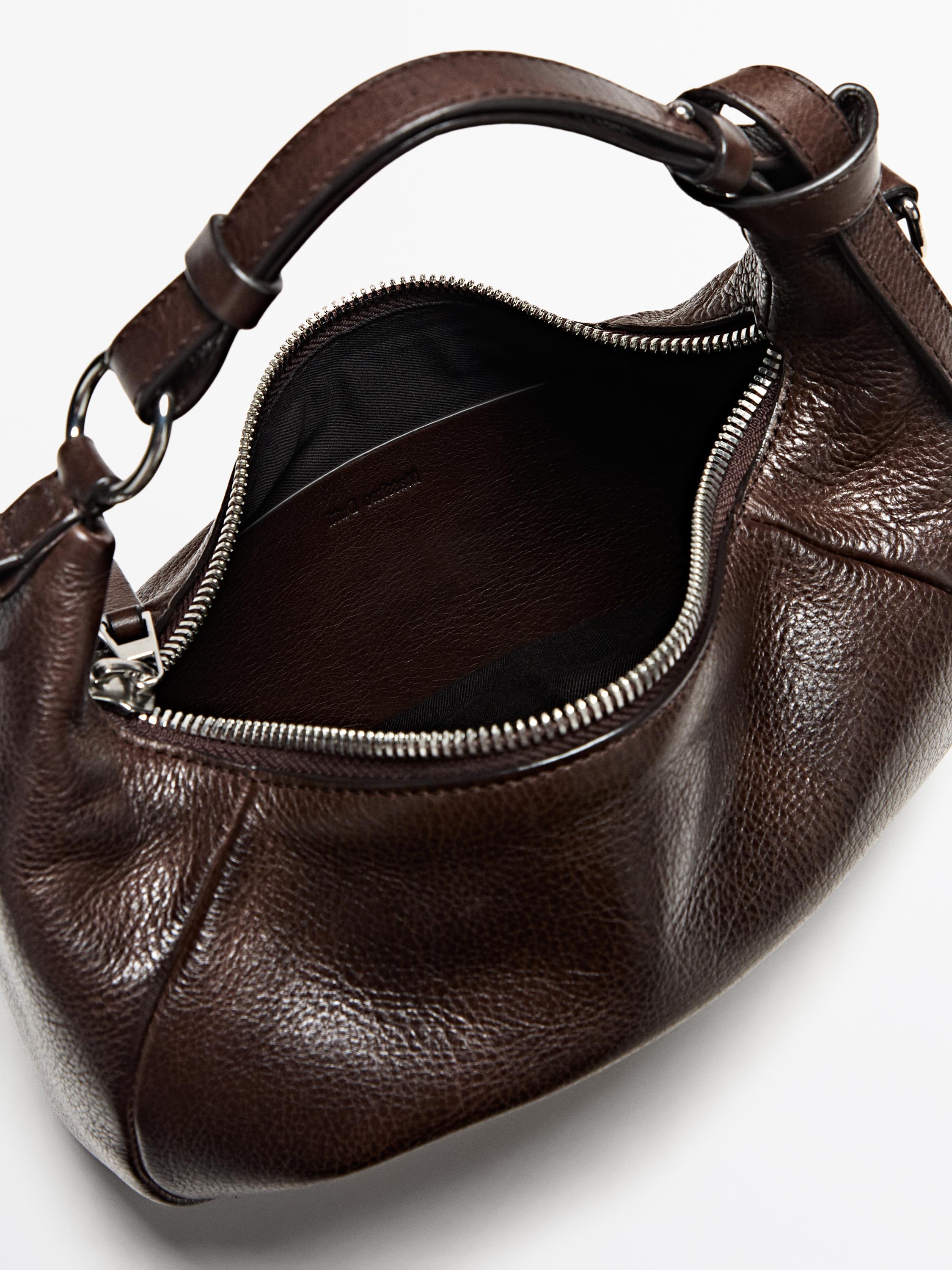 Nappa leather bag with metal buckle